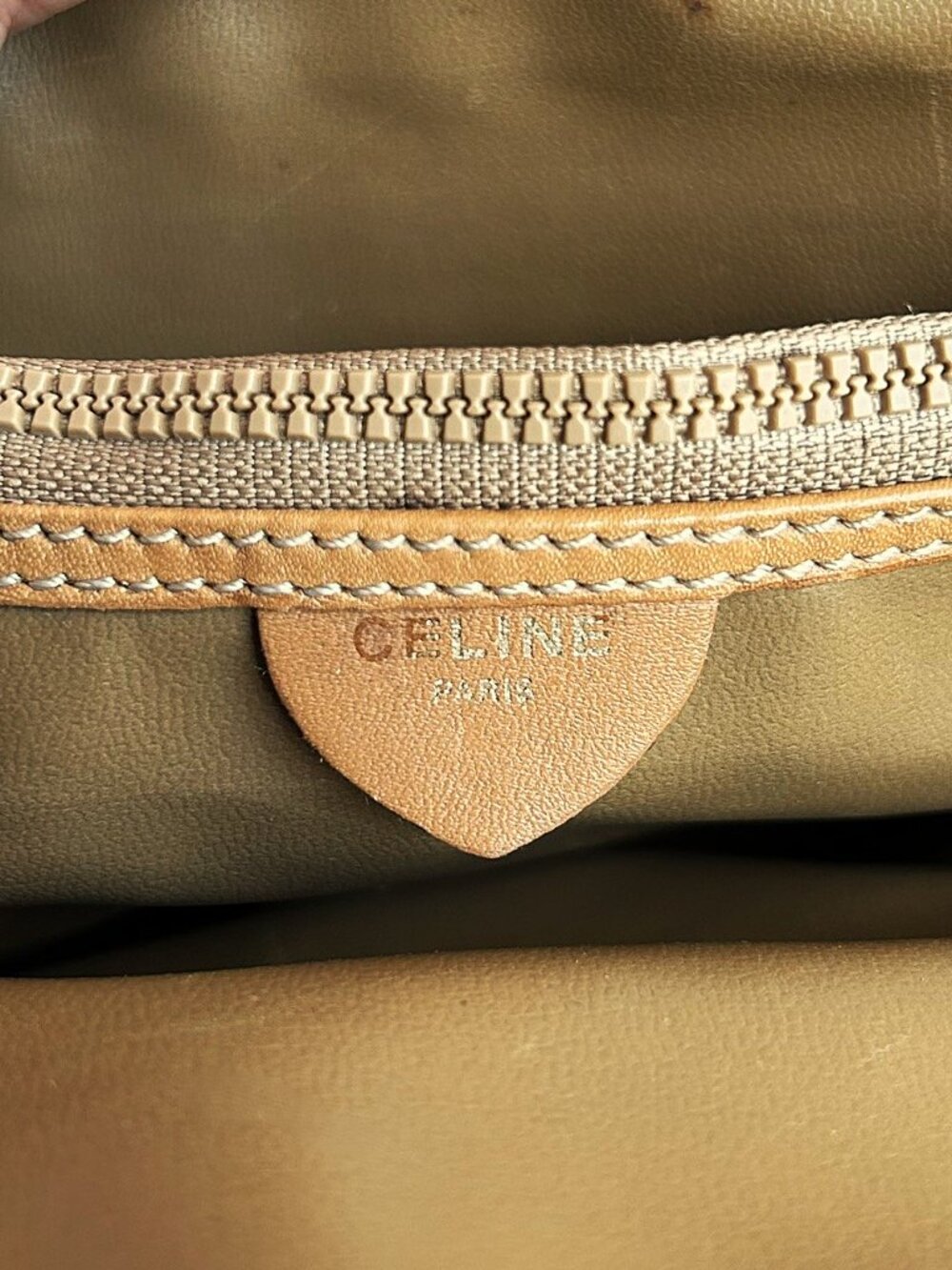 CELINE Macadam Canvas and Shoulder Bag, Brown, Carmel - Picture 11 of 16